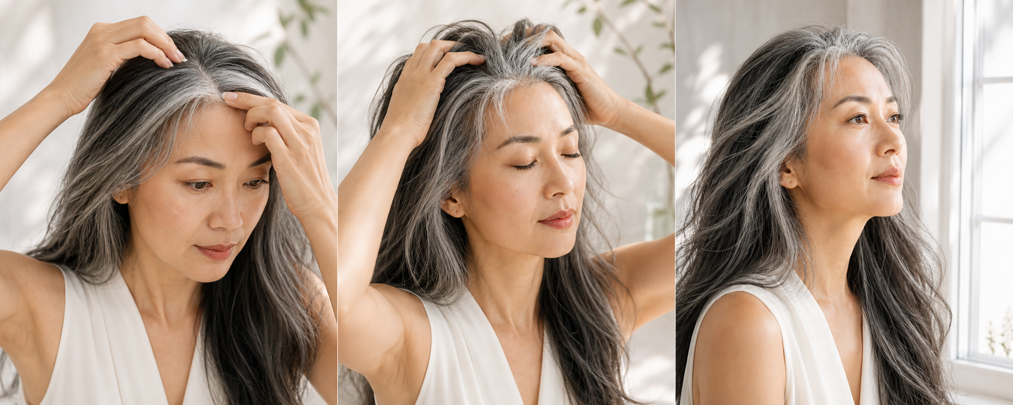 Three-step leave-in hair and scalp routine